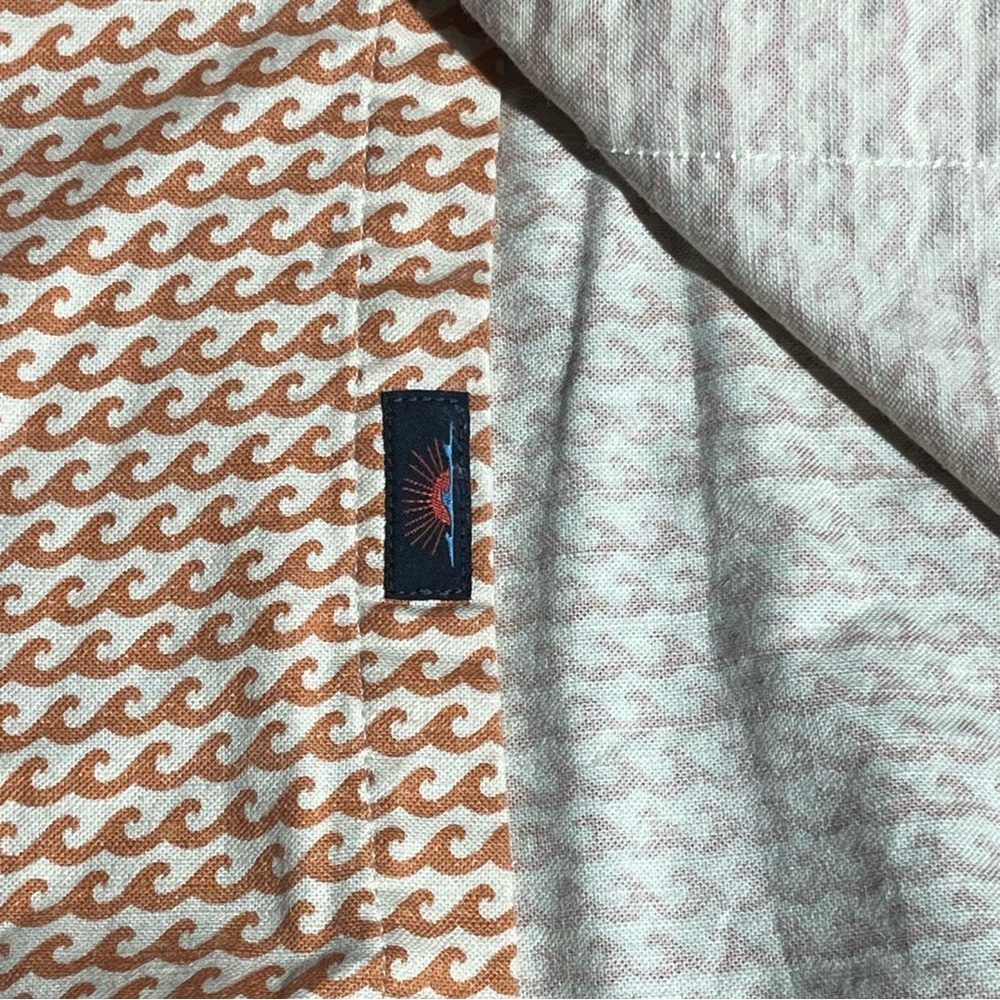 Faherty Playa Button Down Shirt Waves Orange - image 3
